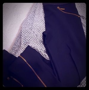 Zara Basic Black Zipper Leggings XS